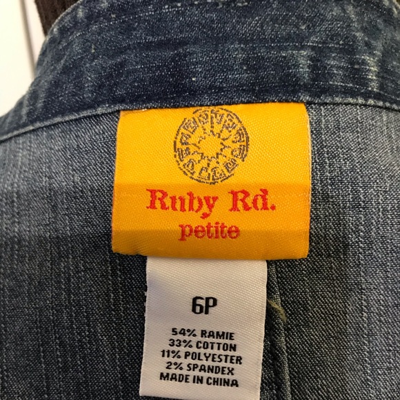 RUBY RD. Blue Jean Jacket - Size 6P - Picture 8 of 8